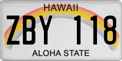 HI license plate ZBY118