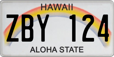 HI license plate ZBY124