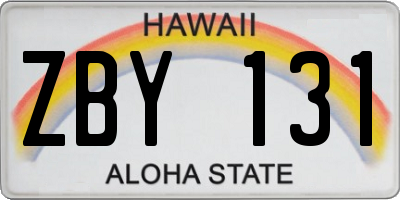 HI license plate ZBY131