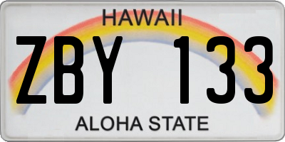 HI license plate ZBY133