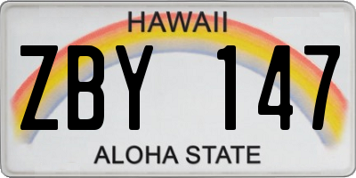 HI license plate ZBY147