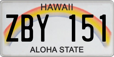 HI license plate ZBY151