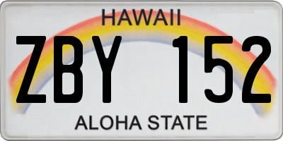 HI license plate ZBY152