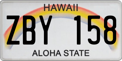 HI license plate ZBY158