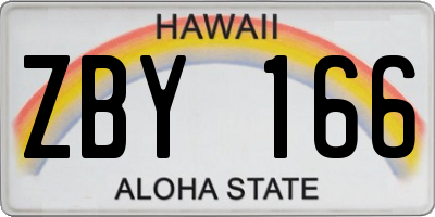 HI license plate ZBY166