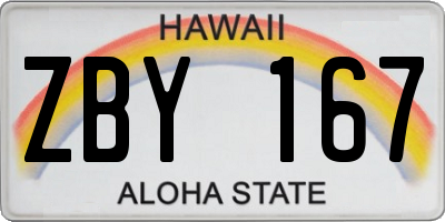 HI license plate ZBY167
