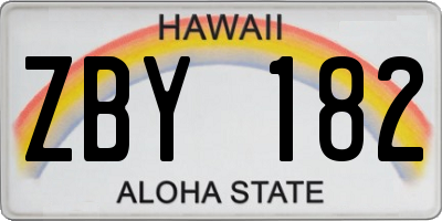 HI license plate ZBY182