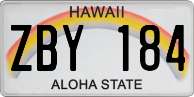 HI license plate ZBY184