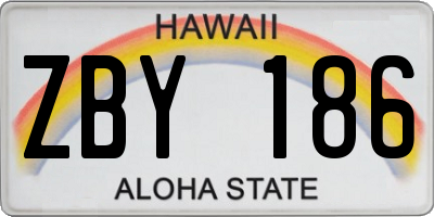 HI license plate ZBY186