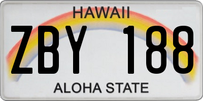 HI license plate ZBY188