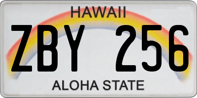 HI license plate ZBY256