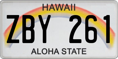 HI license plate ZBY261