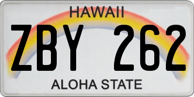 HI license plate ZBY262