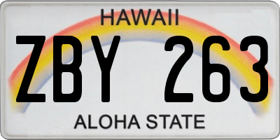 HI license plate ZBY263