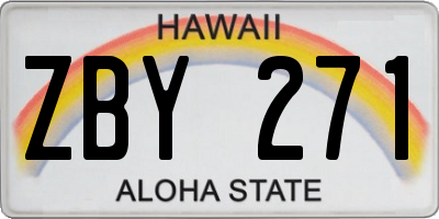HI license plate ZBY271
