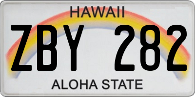 HI license plate ZBY282