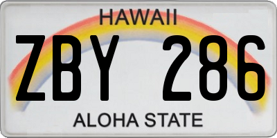 HI license plate ZBY286