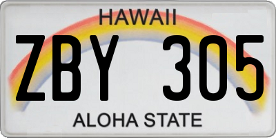 HI license plate ZBY305