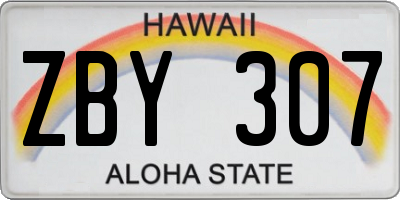 HI license plate ZBY307