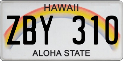 HI license plate ZBY310