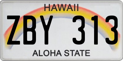 HI license plate ZBY313