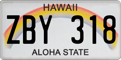 HI license plate ZBY318