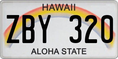 HI license plate ZBY320