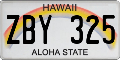HI license plate ZBY325