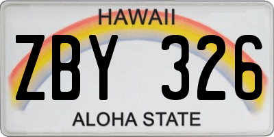 HI license plate ZBY326
