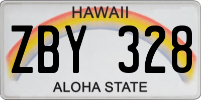 HI license plate ZBY328