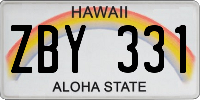 HI license plate ZBY331