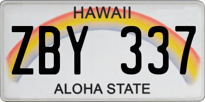 HI license plate ZBY337