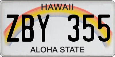 HI license plate ZBY355