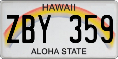 HI license plate ZBY359