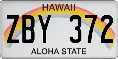 HI license plate ZBY372
