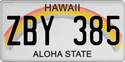 HI license plate ZBY385