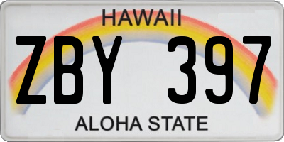 HI license plate ZBY397