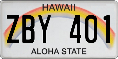 HI license plate ZBY401