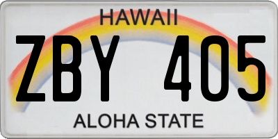 HI license plate ZBY405