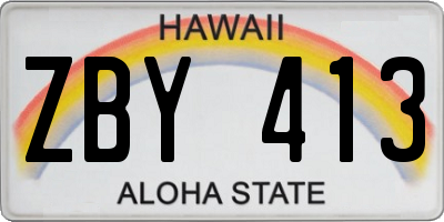 HI license plate ZBY413