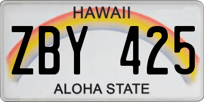 HI license plate ZBY425