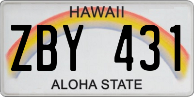 HI license plate ZBY431