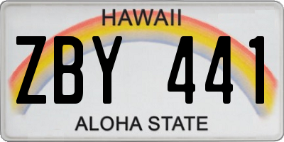 HI license plate ZBY441