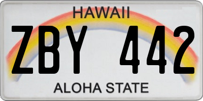 HI license plate ZBY442