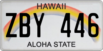 HI license plate ZBY446