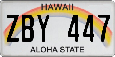 HI license plate ZBY447
