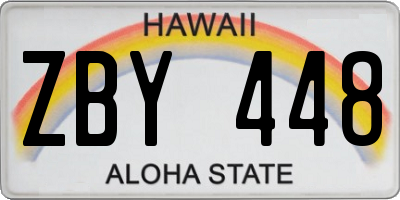 HI license plate ZBY448