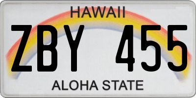 HI license plate ZBY455