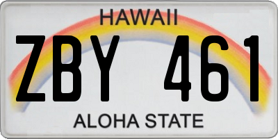 HI license plate ZBY461