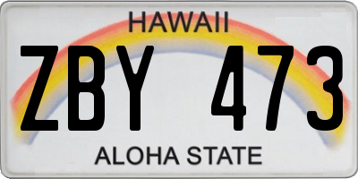 HI license plate ZBY473